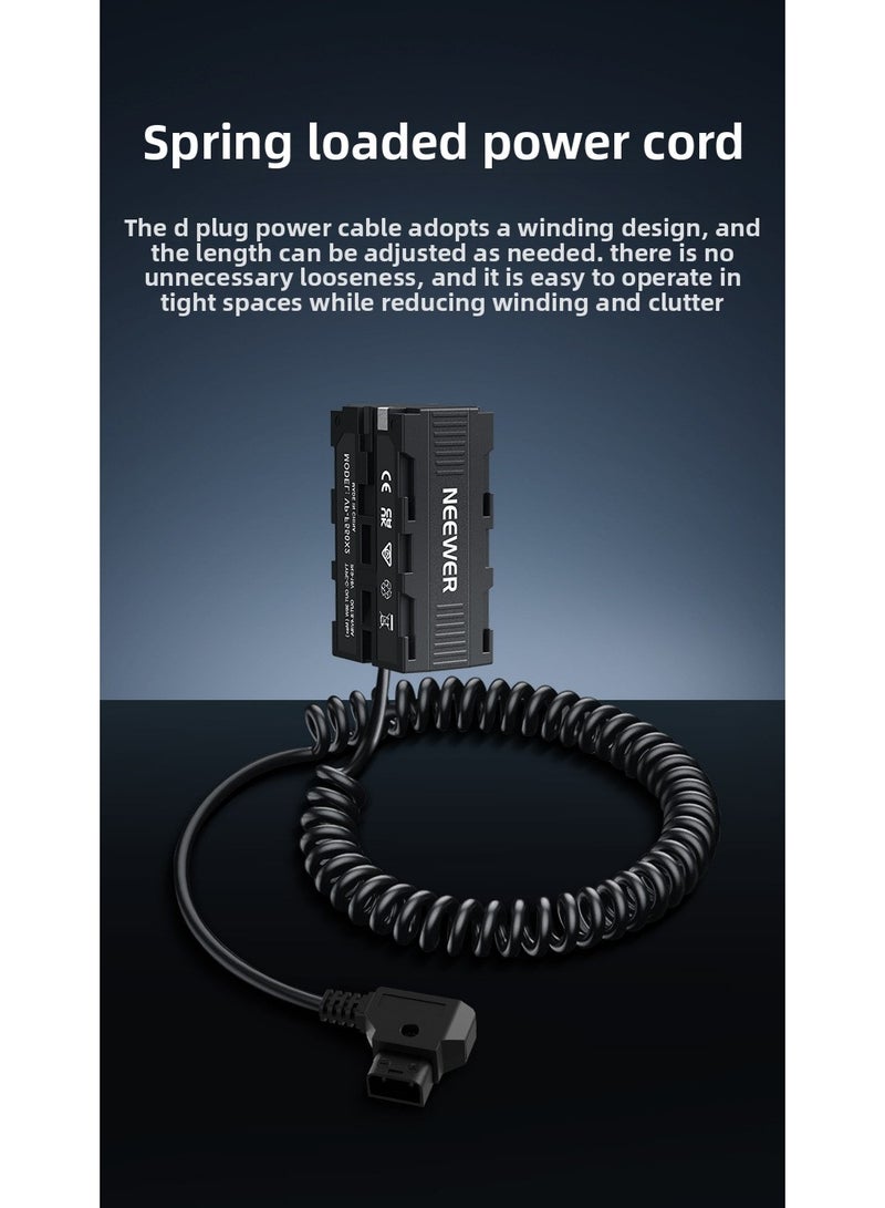 Neewer D-TAP to Dual-Sided NP-F550 Dummy Battery, Camera Monitor & Wireless Video Transmitter Power Supply, CNC Aluminum Frame, Type-C PD 36W Input, Real-Time Voltage Display, Multi-Device Compatible - Image 5