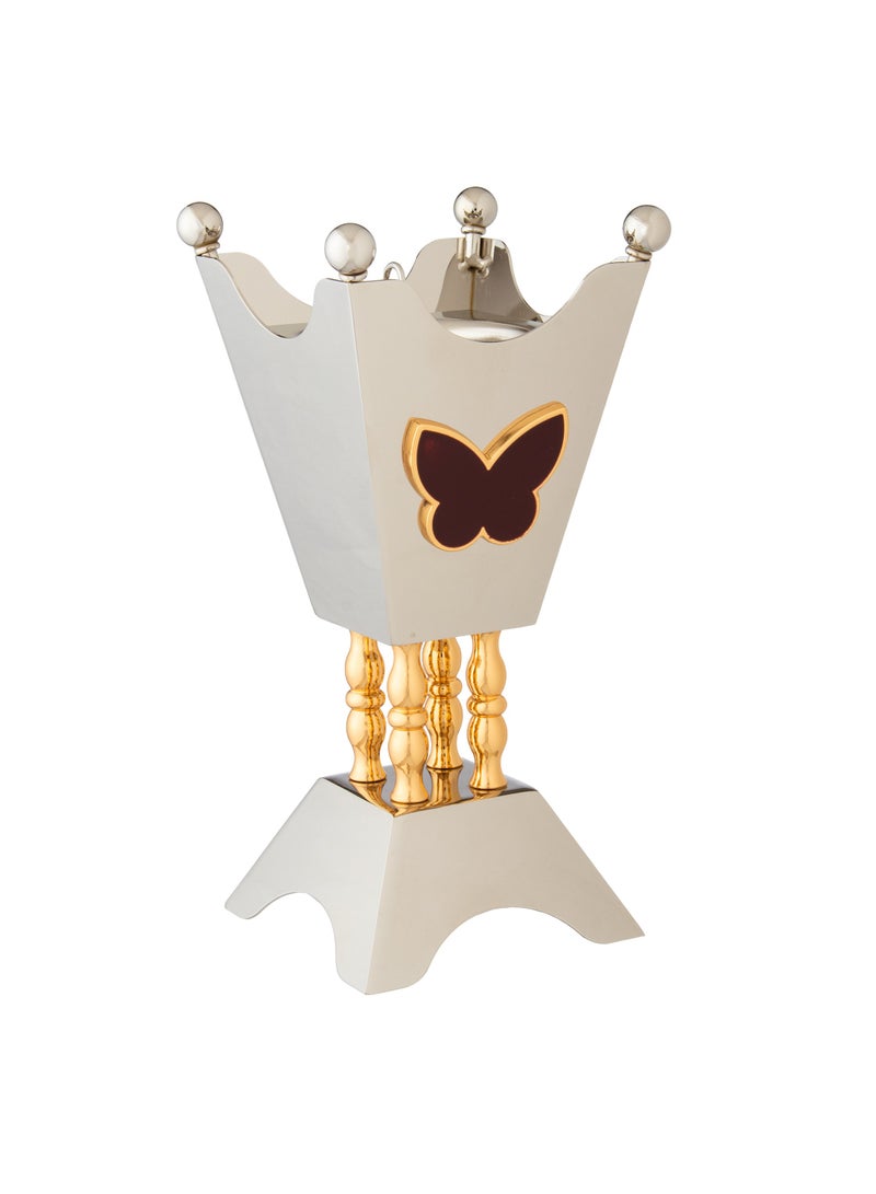 Alsaif incense burner from Al Saif with a modern touch, nickel and gold colour - Image 1