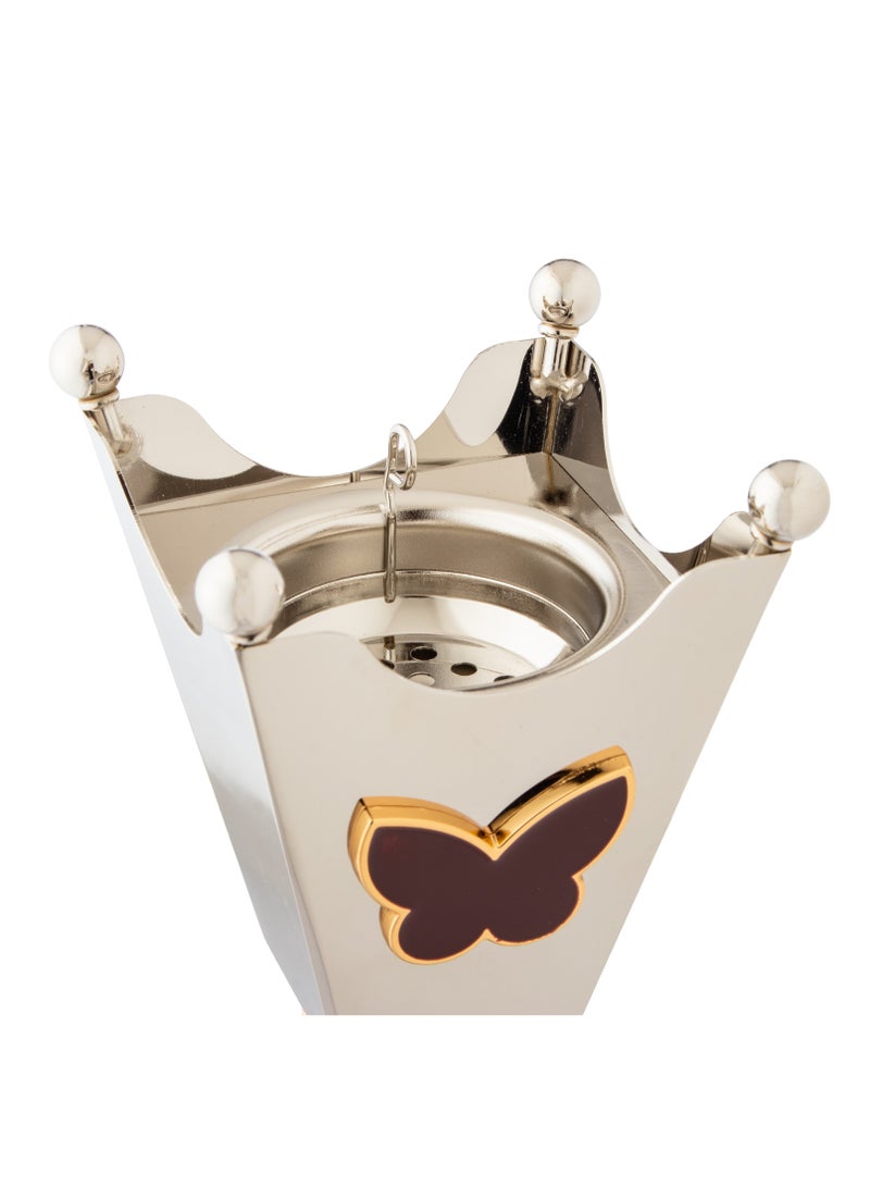 Alsaif incense burner from Al Saif with a modern touch, nickel and gold colour - Image 2