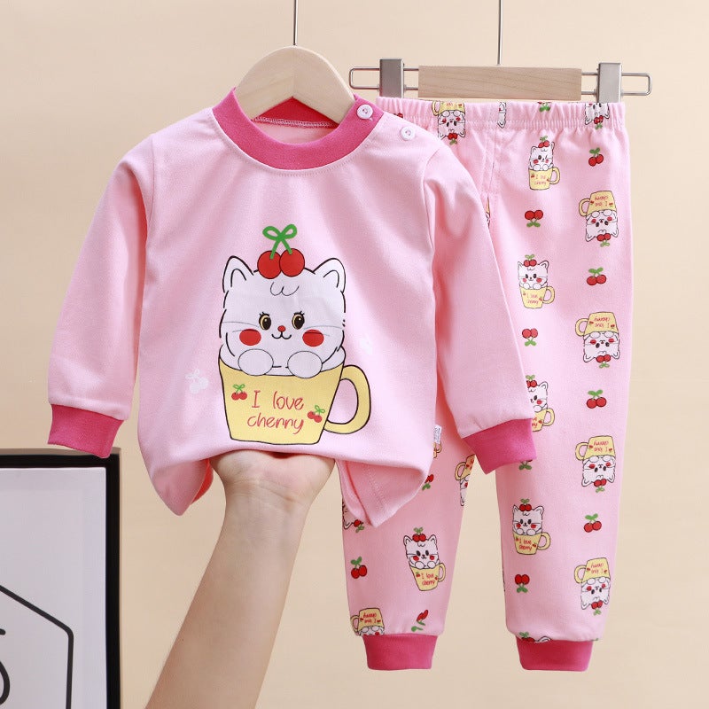 Children's Underwear Set Pure Cotton Pajamas Girls Baby Autumn Clothes Autumn Pants Pure Cotton Boys Home Clothing Children's Clothing Wholesale - Image 3