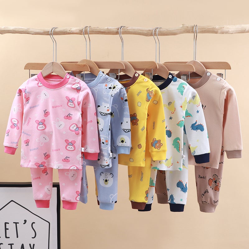 Children's Underwear Set Pure Cotton Pajamas Girls Baby Autumn Clothes Autumn Pants Pure Cotton Boys Home Clothing Children's Clothing Wholesale - Image 2