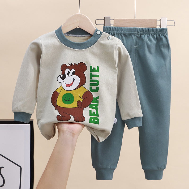 Children's Underwear Set Pure Cotton Pajamas Girls Baby Autumn Clothes Autumn Pants Pure Cotton Boys Home Clothing Children's Clothing Wholesale - Image 4