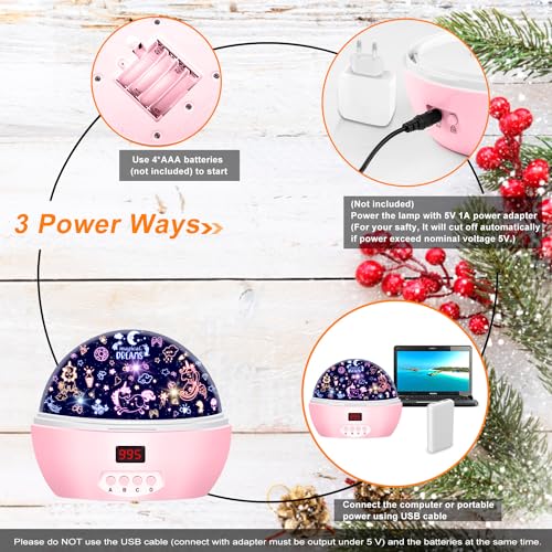 MOKOQI Kid Unicorn Night Light for Girls, and Baby Bear Night Lights Rotating Light Projector with Timer Color Changing Birthday Gifts for 3-5-10 Year Old Girls - Image 5