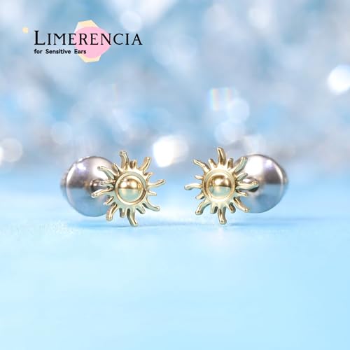 limerencia 20G Hypoallergenic Titanium Screw Back Earrings G23 Implant Grade F136 Piercing Post for Sensitive Ears Tragus Helix Cartilage - Image 2