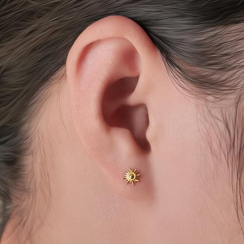 limerencia 20G Hypoallergenic Titanium Screw Back Earrings G23 Implant Grade F136 Piercing Post for Sensitive Ears Tragus Helix Cartilage - Image 4