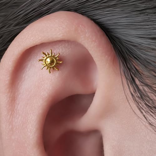 limerencia 20G Hypoallergenic Titanium Screw Back Earrings G23 Implant Grade F136 Piercing Post for Sensitive Ears Tragus Helix Cartilage - Image 5