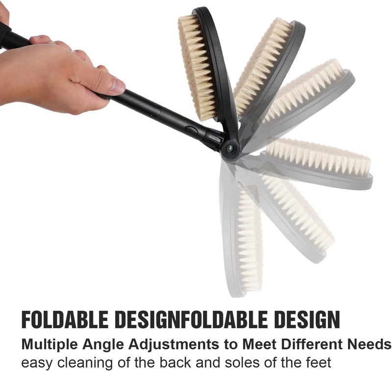 EASACE 30 Back Scrubber Brush for Shower Soft and Stiff Bristles Adjustable Head Long Handle Replacement Brush Head - Image 3