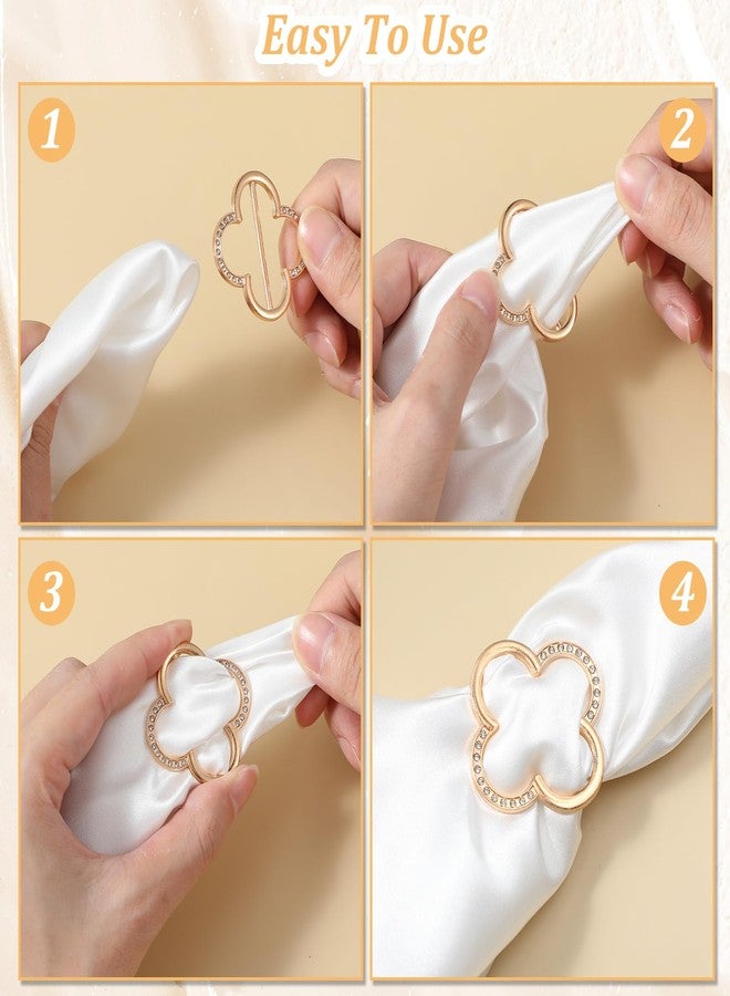 مولين مجموعة مولين من 12 قطعة من مشابك ربطات الوشاح والقمصان للنساء، مشابك معدنية دائرية أنيقة على شكل زر معقود، مشبك ربطة قميص دائري، مشبك ربطة ملابس، مشبك جانبي لشد الخصر (ذهبي، فضي). - Image 2