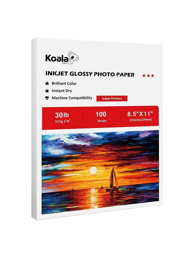 KOALA PAPER Koala Glossy Thin Inkjet Paper 8.5X11 Inches 100 Sheets Compatible With Inkjet Printer Use Dye Ink 115Gsm - Image 1