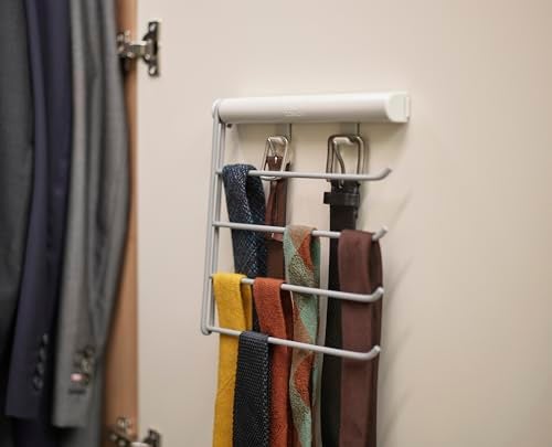 Joseph Joseph Orderly Belt Tie Scarf Hanging Rail Closet Wardrobe Accessory Organizer 4 Rails Rack Storage 2 Belt Hooks - Image 3