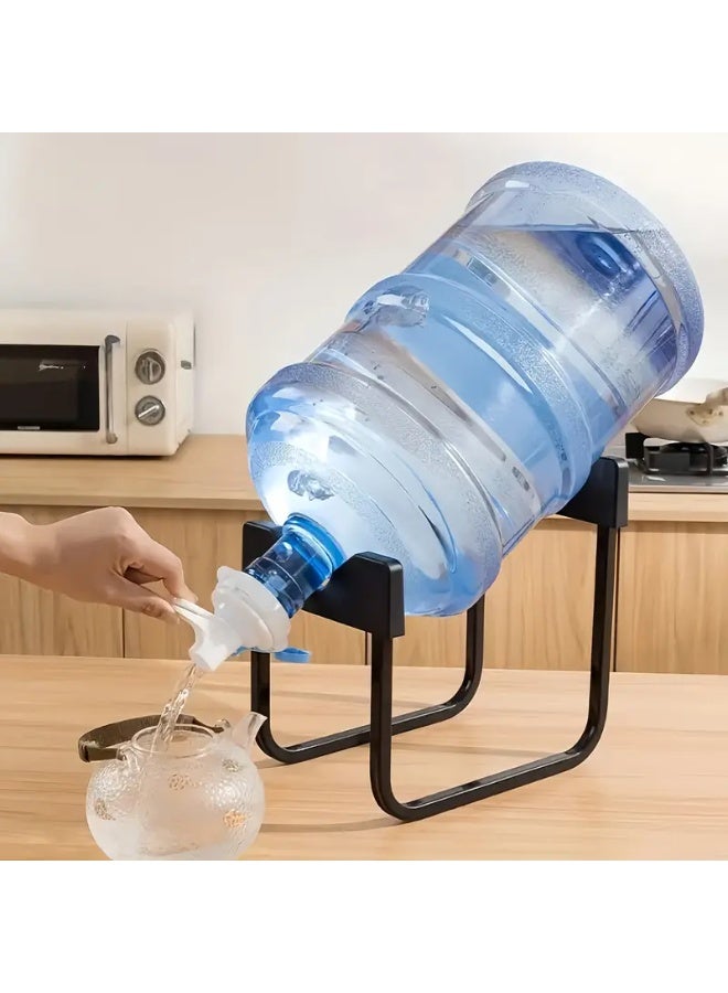 NIBEMINENT 2pcs Space-Saving Black Bucket Holder with Faucet, Detachable & Portable Water Dispenser for Home, Camping, Travel, and Dorms, Easy-Pour Design, Durable PP Material, Multifunctional Use for Kitchens, Offices, and Picnics - Image 1