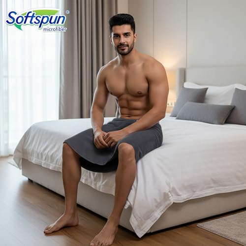 SOFTSPUN Microfiber Bath Towel 1Pc 60x120cm Grey! Ultra Absorbent Super Soft & Lightweight Quick Drying for Women Daily Use for Unisex. - Image 3