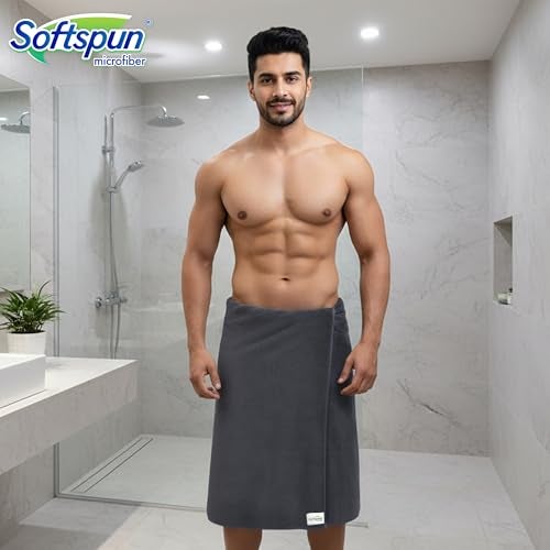 SOFTSPUN Microfiber Bath Towel 1Pc 60x120cm Grey! Ultra Absorbent Super Soft & Lightweight Quick Drying for Women Daily Use for Unisex. - Image 5