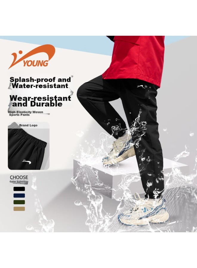 Noble bird Guirenniao Children's Sweatpants, Boys' Spring And Autumn Style, Kids' Black Sports Pants, Waterproof Trousers For Older Children, Boys' Hiking Pants - Image 2