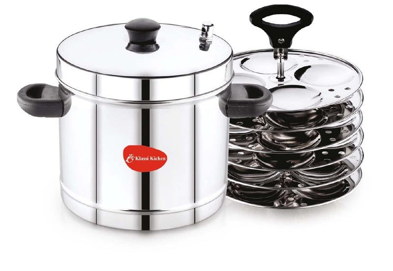 KLASSI KICHEN Stainless Steel Idly Maker 6 Plates Compatible with Induction and Gas Stove 24 idli - Image 5