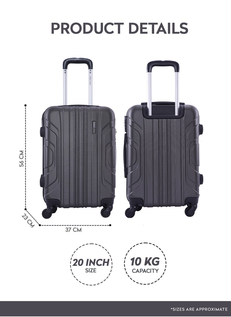 PARAJOHN - Travel Luggage Trolley Bag, Carry On Hand Cabin Luggage Bag 20 Inch Dark Grey - Image 1