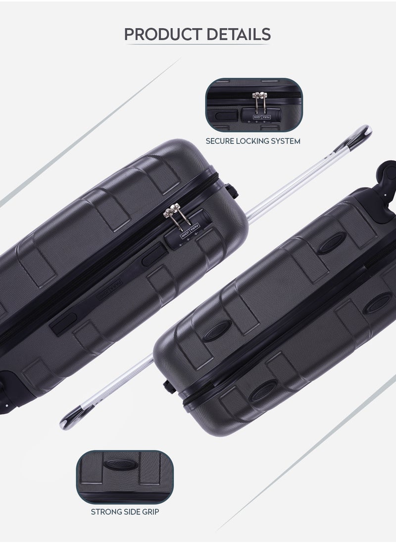 PARAJOHN - Travel Luggage Trolley Bag, Carry On Hand Cabin Luggage Bag 20 Inch Dark Grey - Image 1