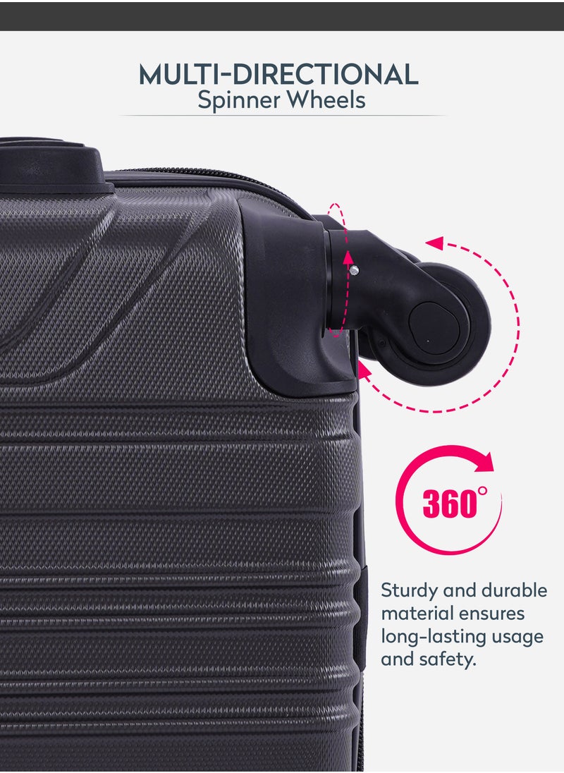PARAJOHN - Travel Luggage Trolley Bag, Carry On Hand Cabin Luggage Bag 20 Inch Dark Grey - Image 1
