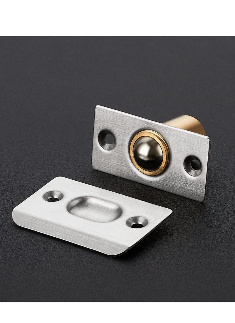 Generic Closet Door Ball CatchHardware Stainless Steel Catch Adjustable with Strike Plate Solid Brass Body 4 Pack Silver  - Image 4