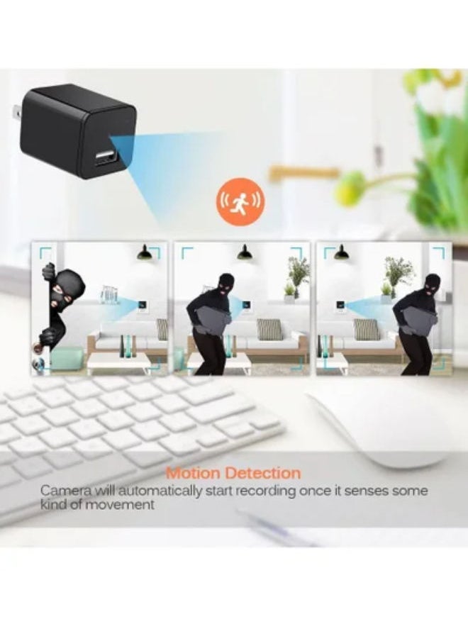 SHOPI - Mini Charger Hidden Camera HD 1080P Motion Detection USB Wall Charger Camera Plug Camera Loop Recording Nanny Cam Home Security Camera Housekeeper - Image 1