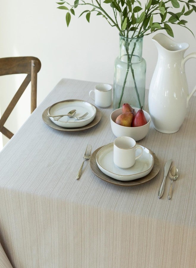 Benson Mills Cameron Textured Fabric Table Cloth, for Everyday Home Dining, Parties, Weddings & Holiday Tablecloths (52" x 70" Rectangular, Millennium Natural) - Image 2