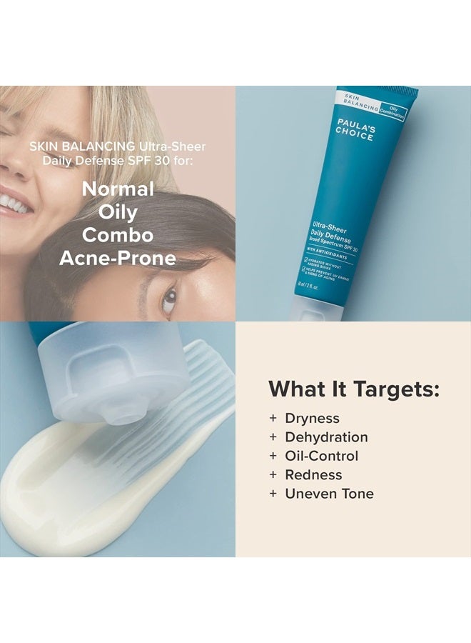 PAULA'S CHOICE SKIN BALANCING Ultra-Sheer Daily Defense SPF 30 Oil-Free Moisturizer, 2 Ounce Tube - Image 4