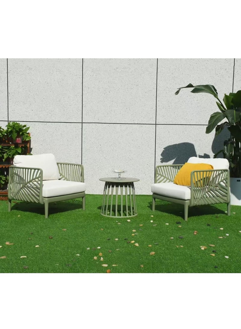 LANNY Jeffcoco Furniture Outdoor Sofa Set with Coffee Table 1+1+1 Garden Unique Modern Heat Proof Balcony Furniture(Single Sofa*2 with Table)  - Image 1