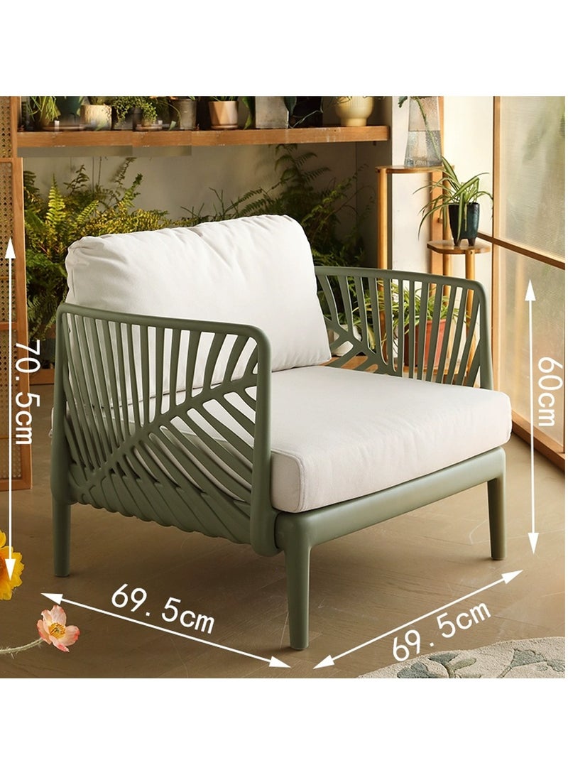 LANNY Jeffcoco Furniture Outdoor Sofa Set with Coffee Table 1+1+1 Garden Unique Modern Heat Proof Balcony Furniture(Single Sofa*2 with Table)  - Image 4