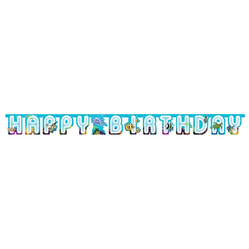 Creative Converting Ocean Happy Birthday Jointed Party Banner - Image 3