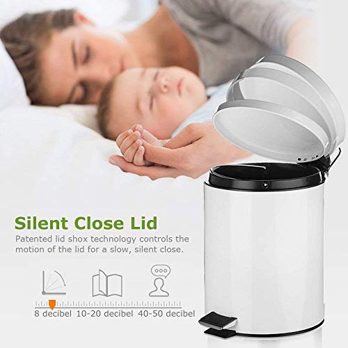 OPR Stainless Steel Round Pedal Dustbin with Soft-Close Lid And Foot Pedal | Trash Can/Dustbin For Home, Kitchen, Bathroom, Office And Washroom With Lid And bucket(8 liter)(medium size) - Image 2
