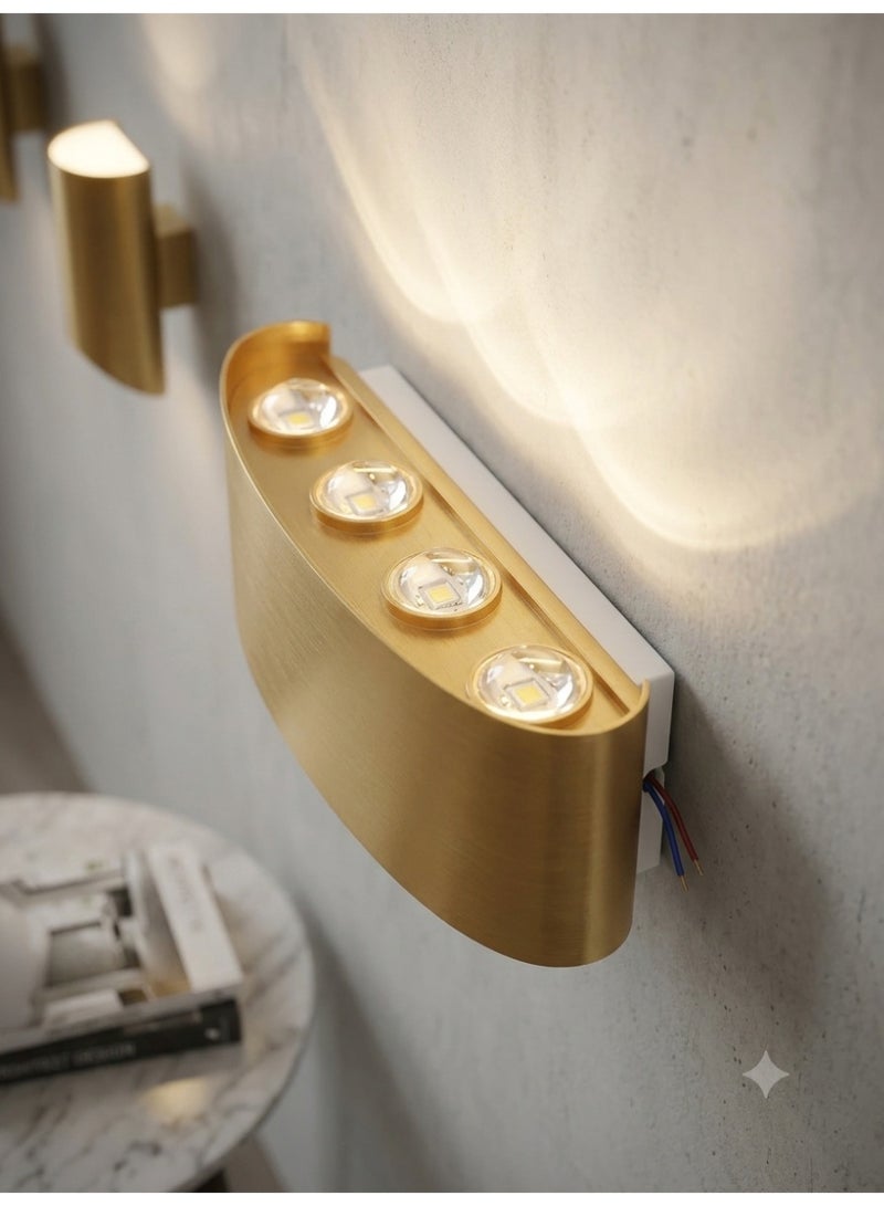 Modern Golden Wall Sconce with 4 LED Warm Lights - Image 2