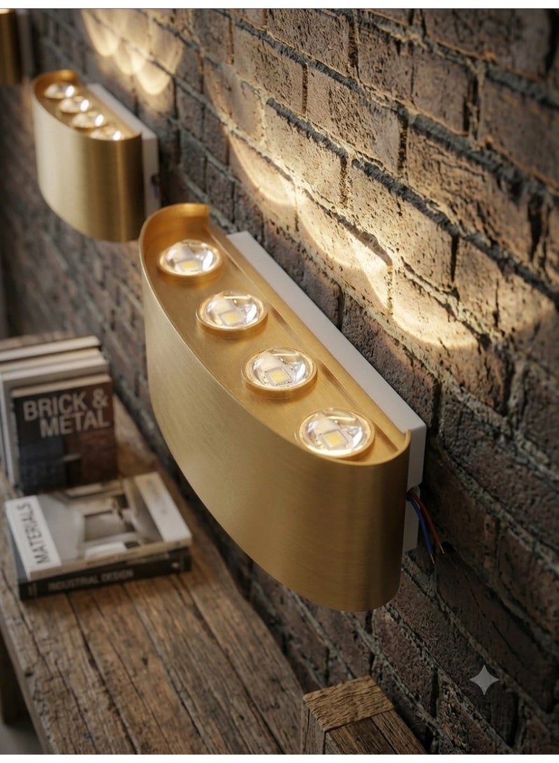 Modern Golden Wall Sconce with 4 LED Warm Lights - Image 3