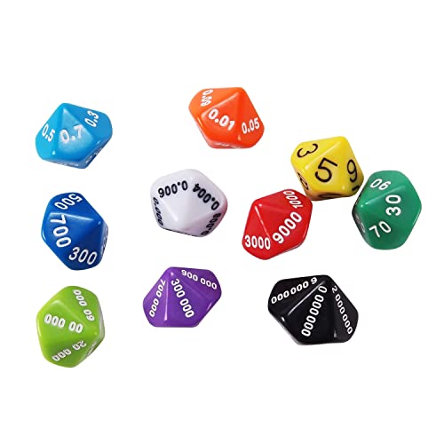Learning Advantage CTU7309 Place Value & Decimal Dice44; Set of 10 - Image 1