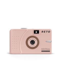 RETO Ultra Wide and Slim 35mm Reusable Daylight Film Camera - 22mm Wide Lens, Focus Free, Light Weight, Easy to Use (Pastel Pink) 