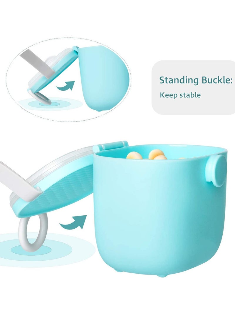 Baby Formula Dispenser, Portable Milk Powder Dispenser Container with carrying Handle and Scoop for Travel Outdoor Activities with Baby Infant, 500ML (Blue) - Image 4