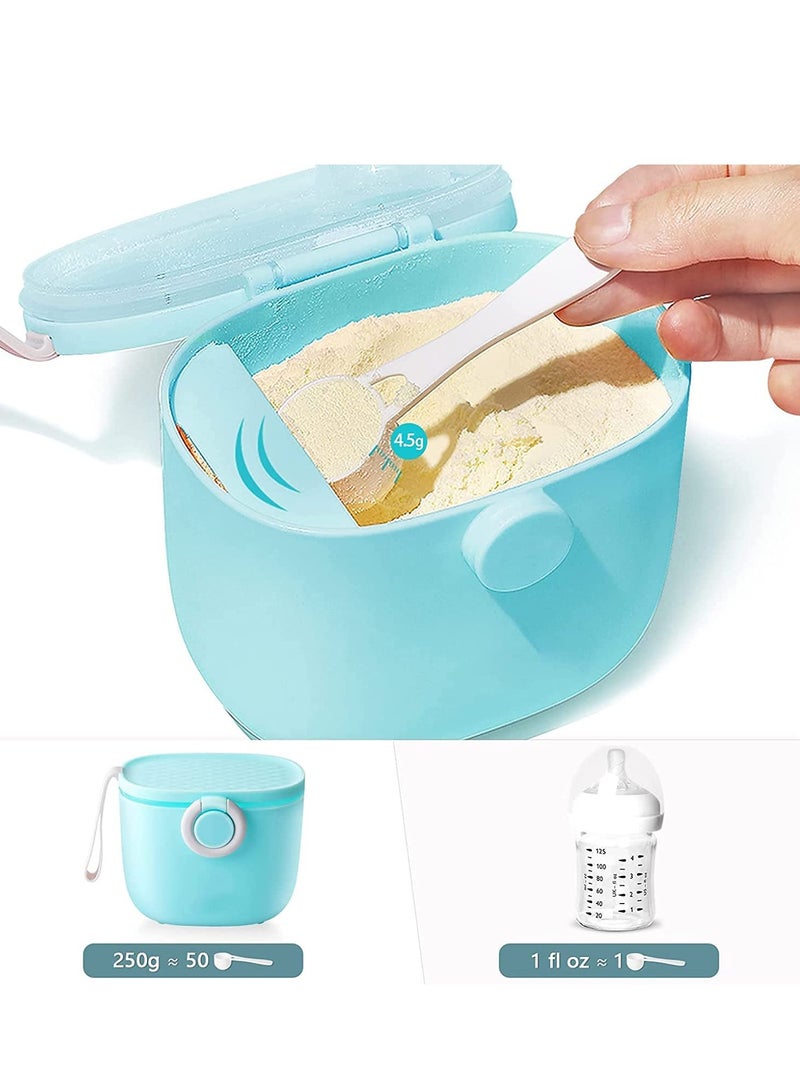 Baby Formula Dispenser, Portable Milk Powder Dispenser Container with carrying Handle and Scoop for Travel Outdoor Activities with Baby Infant, 500ML (Blue) - Image 2