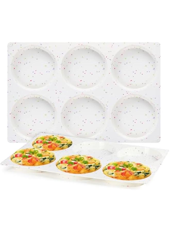 4 Inch Muffin Top Pan, Silicone Molds for Breakfast Sandwiches, English Muffins, Whoopie Pies, Corn Bread, Egg Bites, Tarts - 2 Pack Confetti - Image 1