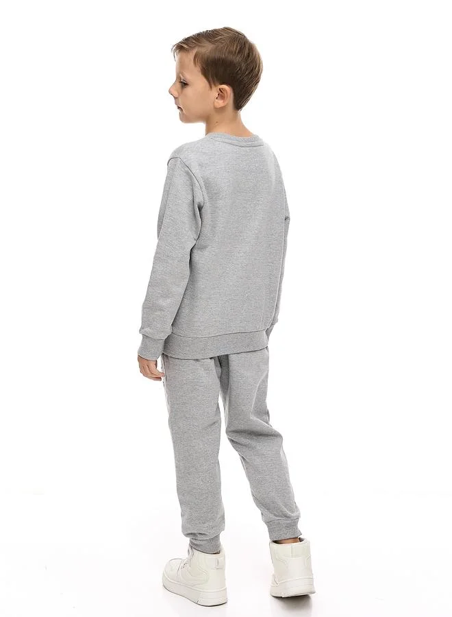 victor and jane Victor And Jane Boys Grey Graphic Sweatshirt and Joggers Set