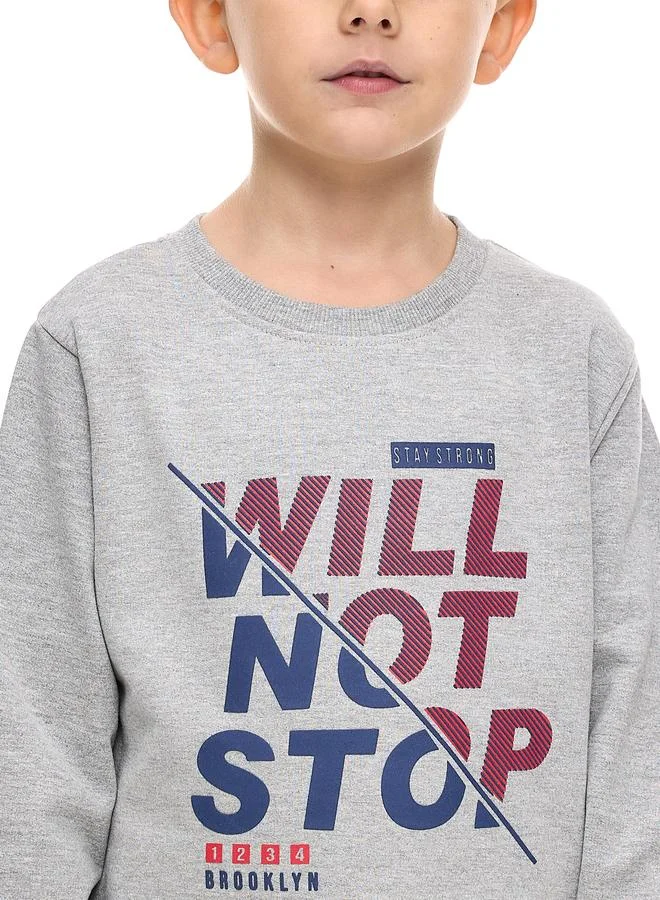 victor and jane Victor And Jane Boys Grey Graphic Sweatshirt and Joggers Set