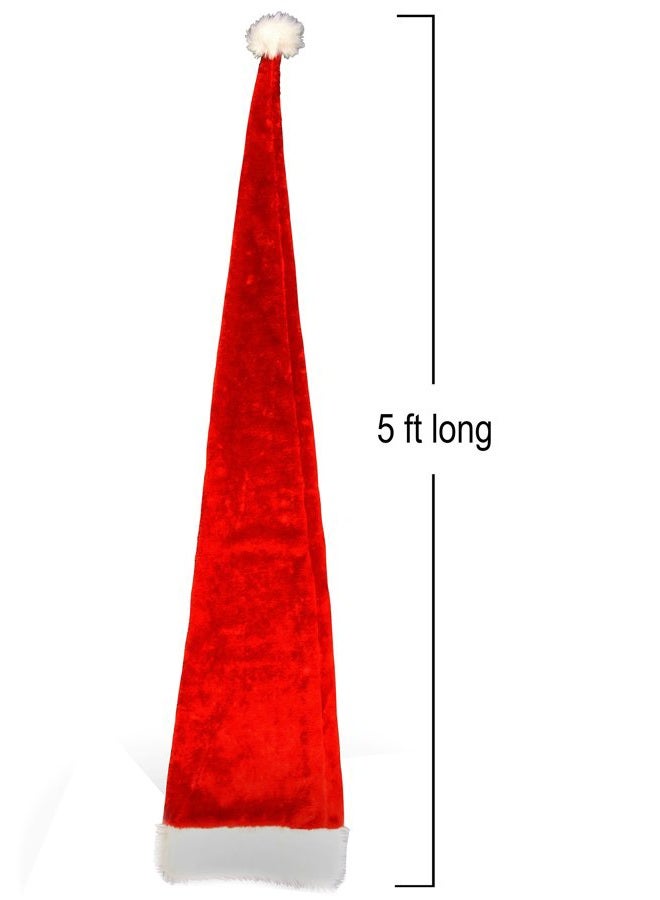Tigerdoe Extra Long Santa Hat - 2 Pack Christmas Hats for Adults - Plush, M - Image 2
