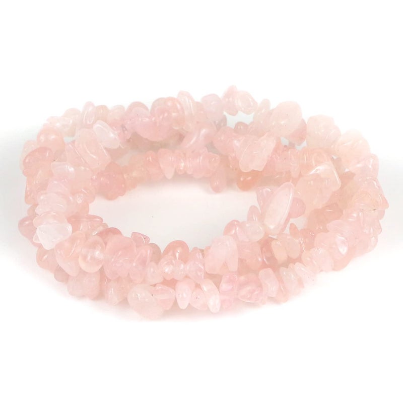 31 inches Chip Stone Loose Gemstones Beads Drilled Strand for Jewelry Making Pink Quartz