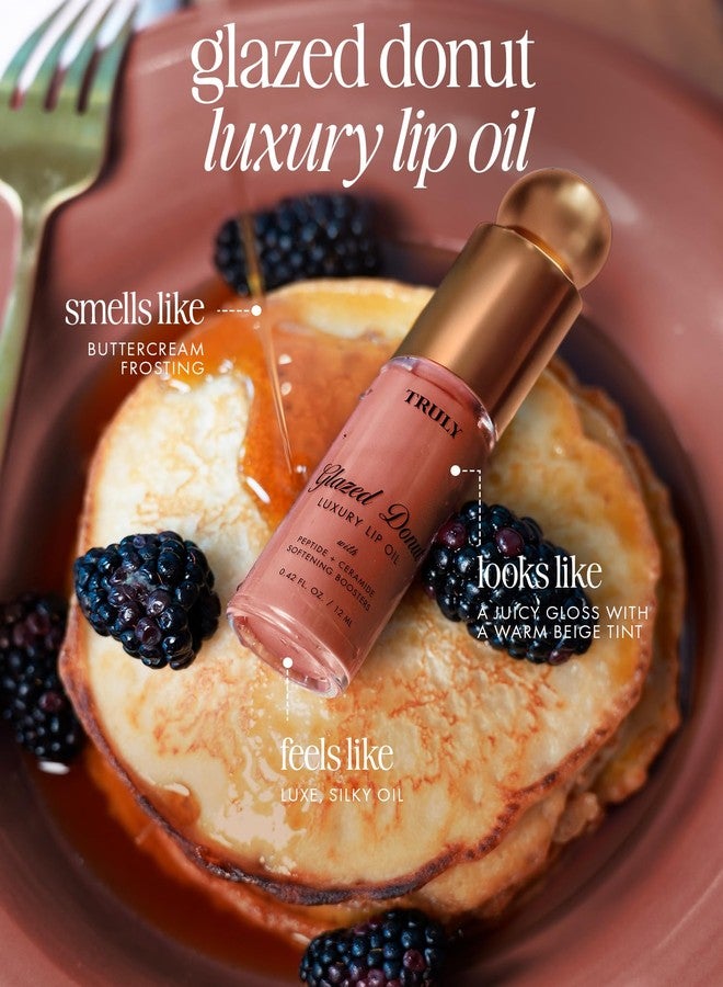 Truly Beauty Glazed Donut Luxury Peptide Lip Oil | Moisturizing Plump Formula with Peptides, Vitamin E & Ceramides | Softens Dry, Chapped Lips & Restores Smoothness | Non-Sticky, Glossy Finish - Image 4