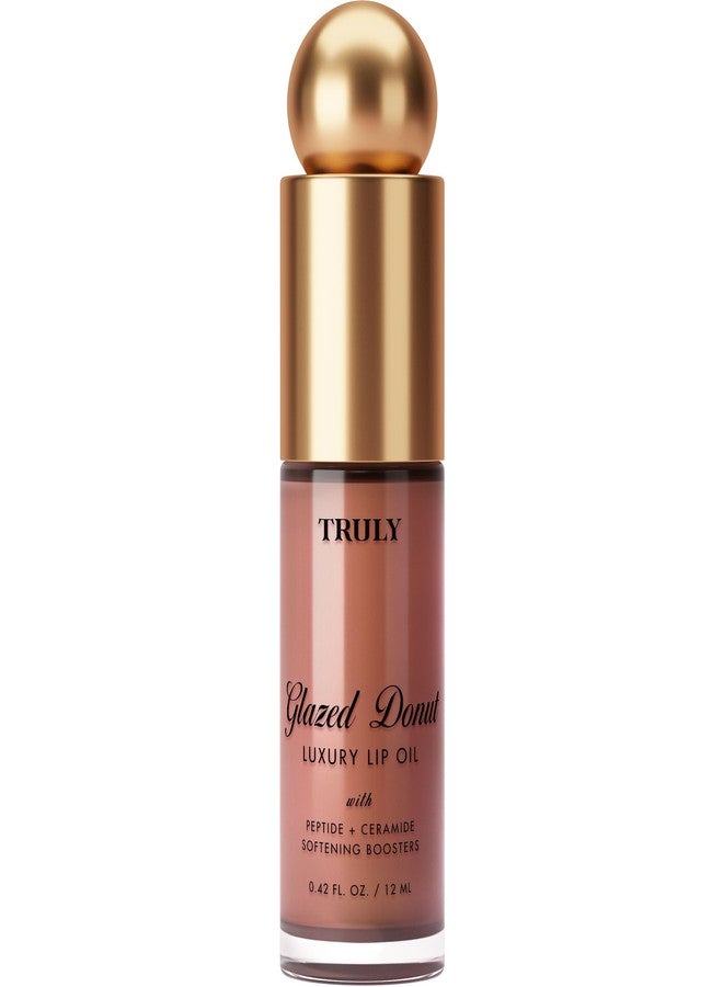 Truly Beauty Glazed Donut Luxury Peptide Lip Oil | Moisturizing Plump Formula with Peptides, Vitamin E & Ceramides | Softens Dry, Chapped Lips & Restores Smoothness | Non-Sticky, Glossy Finish - Image 1