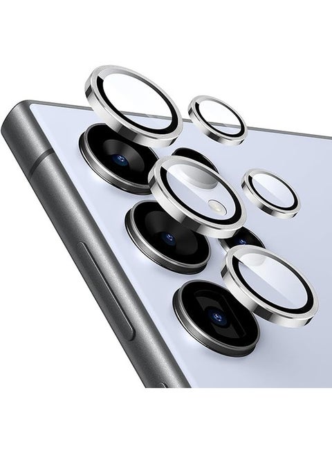 Samsung Galaxy S24 Ultra Camera Lens Protector, Individual Lens Protectors, Scratch-Resistant Ultra-Thin Tempered Glass with Aluminum Edging, Galaxy S24 Ultra Case Friendly, 1 Set, Silver