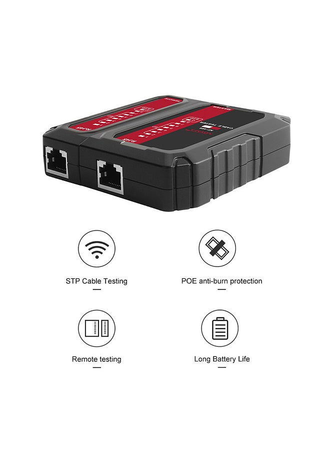 NOYAFA NF-466 Network Cable Tester POE Wire Checker Launcher & Receiver UTP & STP Cable Continuity Tester RJ45/RJ11/R]12/CAT5/CAT6/CAT7 UTP Wire Testing Tool Telephone Network Line Finder  - Image 4