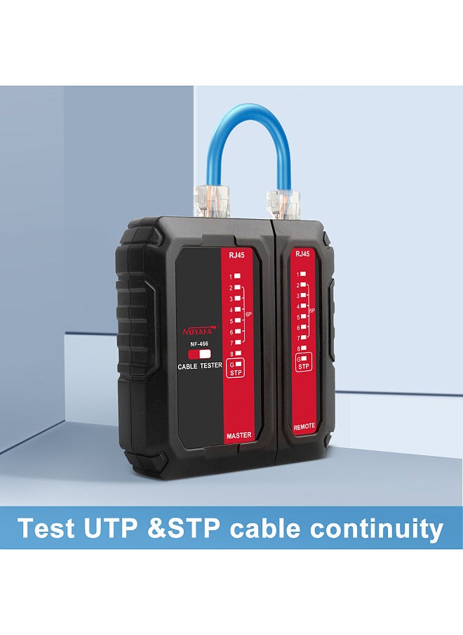 NOYAFA NF-466 Network Cable Tester POE Wire Checker Launcher & Receiver UTP & STP Cable Continuity Tester RJ45/RJ11/R]12/CAT5/CAT6/CAT7 UTP Wire Testing Tool Telephone Network Line Finder  - Image 5