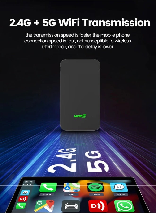 Carlinkit - 5.0 Series 2-in-1 Wireless CarPlay/Android Auto Adapter - Image 1