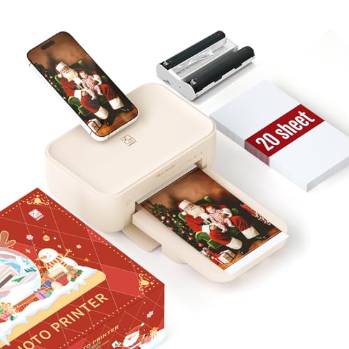 HPRT Photo Printer 4x6,+20 Sheets&1ribbon, Picture Printer for iPhone, Android, Smartphone, AR Video Printing, Portable Photo Printers CP4100 - Image 1