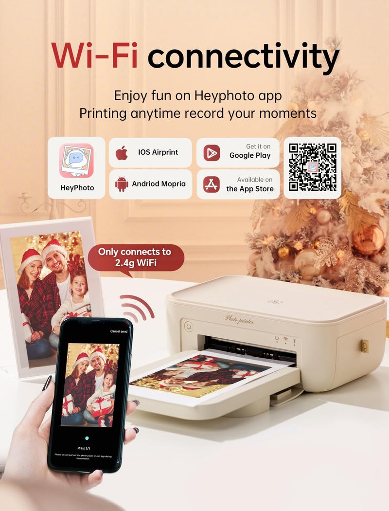 HPRT Photo Printer 4x6,+20 Sheets&1ribbon, Picture Printer for iPhone, Android, Smartphone, AR Video Printing, Portable Photo Printers CP4100 - Image 4