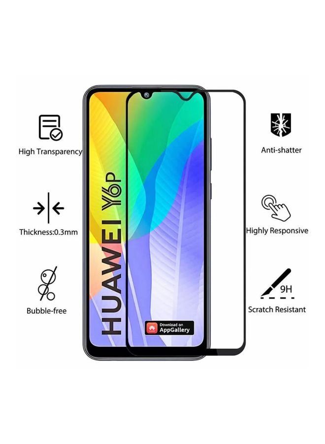 BORTONY Tempered Glass Screen Protector for Huawei Y6p Black/Clear - Image 2
